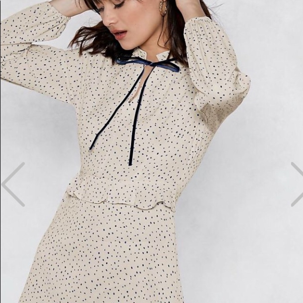 NWT NastygalDon't Bow Breaking My Heart Spot Dress